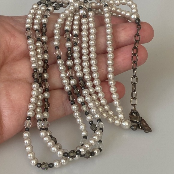 Napier Necklace 3 strands faux pearls 16”+3” - Picture 4 of 9